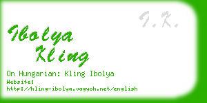 ibolya kling business card